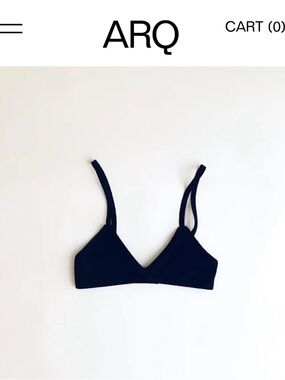 ARQ Susanna Black Triangle Bralette with Adjustable Straps